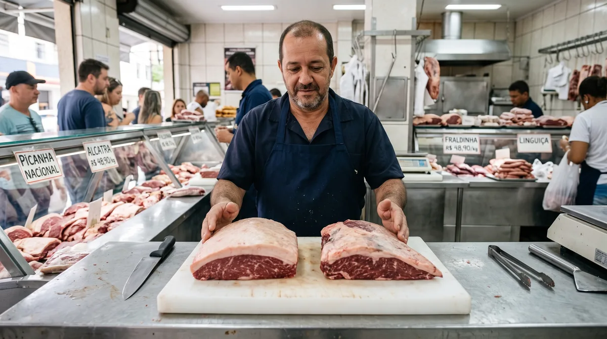 Picanha pode estar bonita por fora e decepcionar depois do corte quando a capa de gordura varia demais entre uma ponta e outra