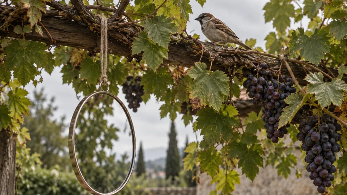 Colgar un espejo en una parra: para qué sirve y por qué los jardineros lo recomiendan