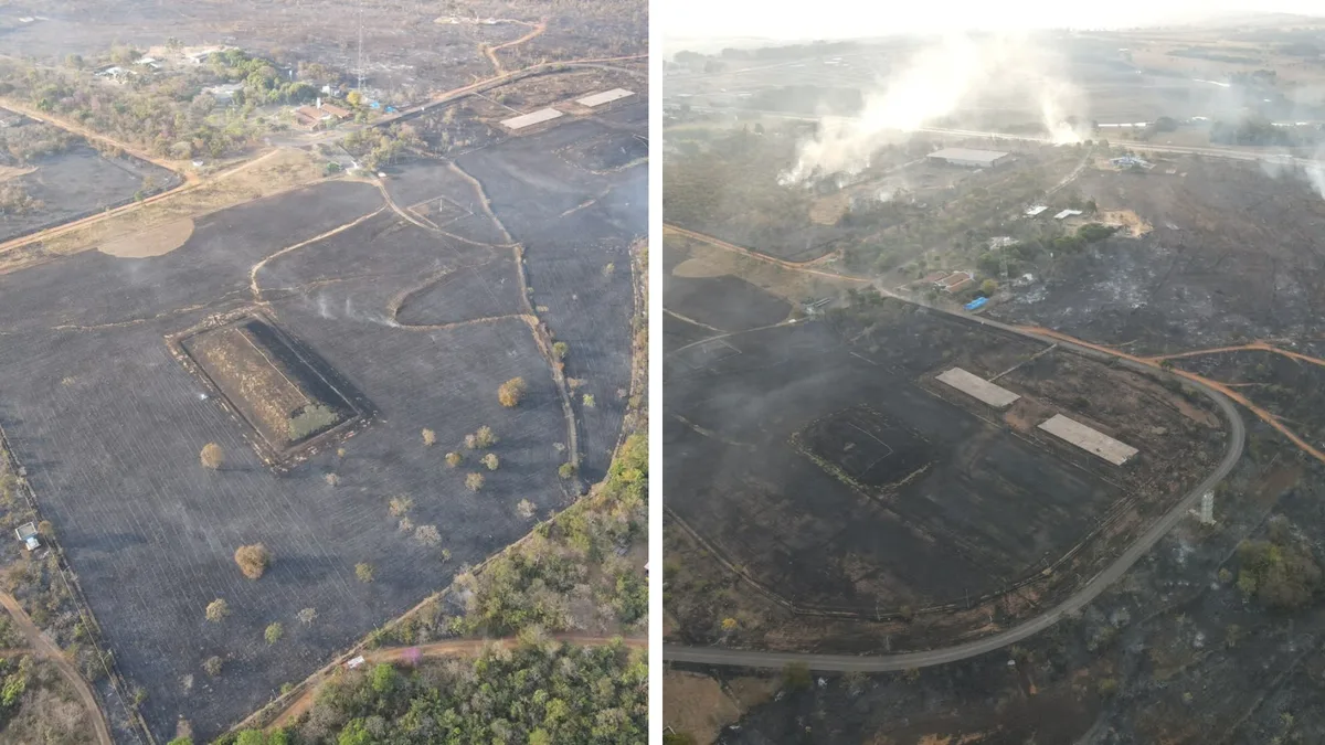 Parque onde fica o depósito do Césio-137 é atingido por incêndio, em Goiás