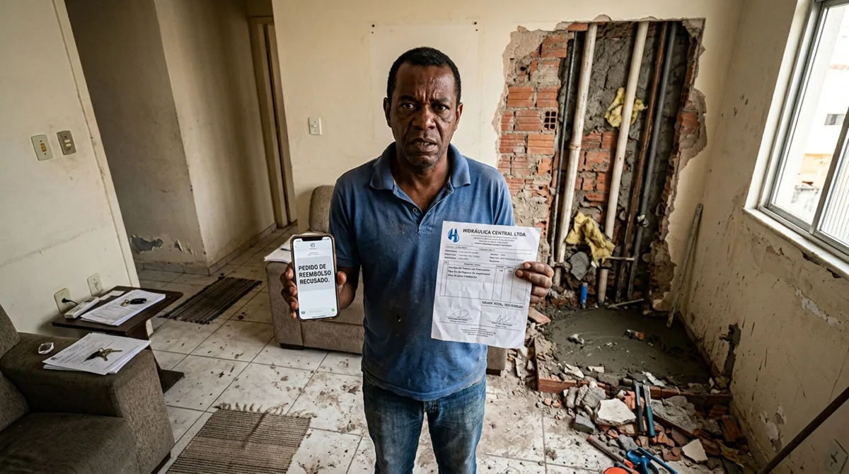 Locatário gasta R$ 8 mil em reparo necessário no apartamento sem autorização escrita e, quando proprietário recusa reembolso, descobre que nem toda obra exige autorização para ser indenizável