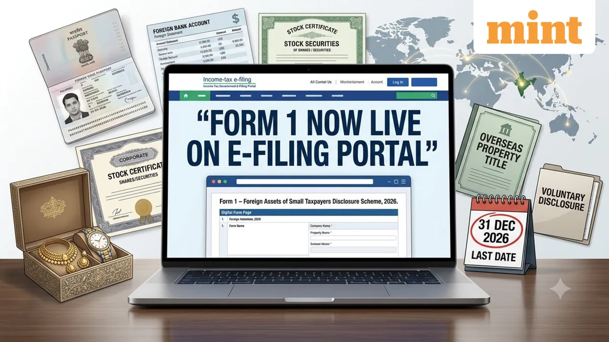 FAST-DS 2026: Form 1 live on income tax portal for foreign asset disclosure; check eligibility, filing process
