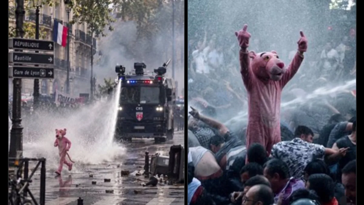 Pancartes truffées de fautes, Panthère rose, personnes âgées dénudées... l’IA s’invite dans les images des manifestations d’octobre