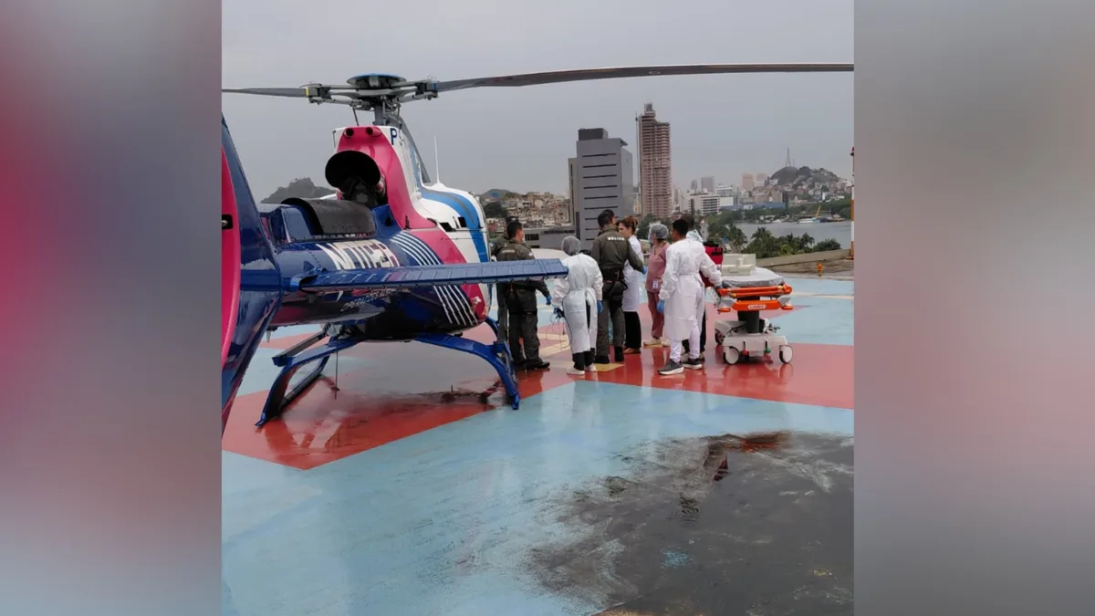 Idosa é atingida por coqueiro em Ibatiba e levada de helicóptero a Vitória