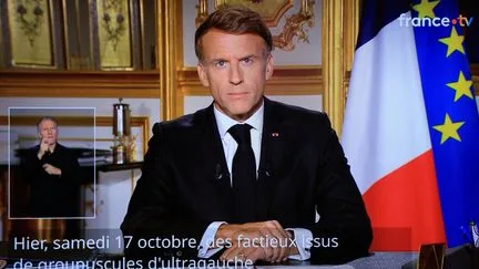 "Nous ressentons tous ce soir de la colère, de la honte" : revivez l'allocution d'Emmanuel Macron après les violences en marge de la mobilisation du 17 octobre