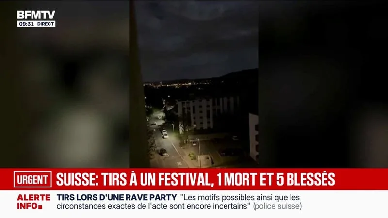 Suisse: le bruit assourdissant des tirs en marge d'une rave party qui a fait au moins un mort et cinq blessés