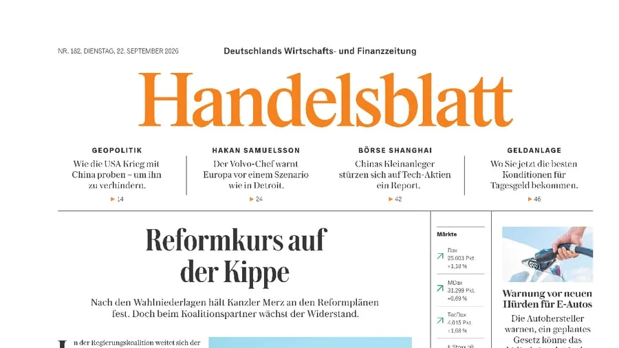 PDF: Handelsblatt vom 22. September 2026