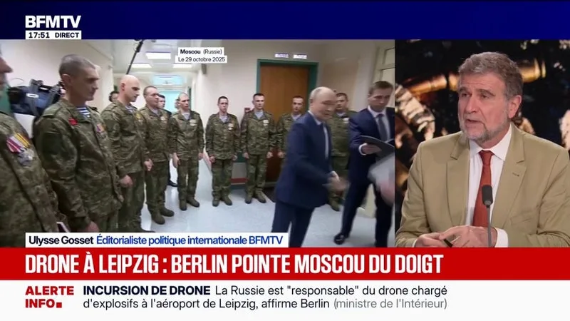 Drone à l'aéroport de Leipzig: la Russie "responsable" du drone chargé d'explosifs, affirme Berlin