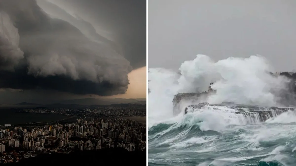 Quarta-feira será marcada por ‘virada no tempo’ em SC com nova frente fria, temporais no Oeste, termômetros acima de 30°C no Sul e mar agitado