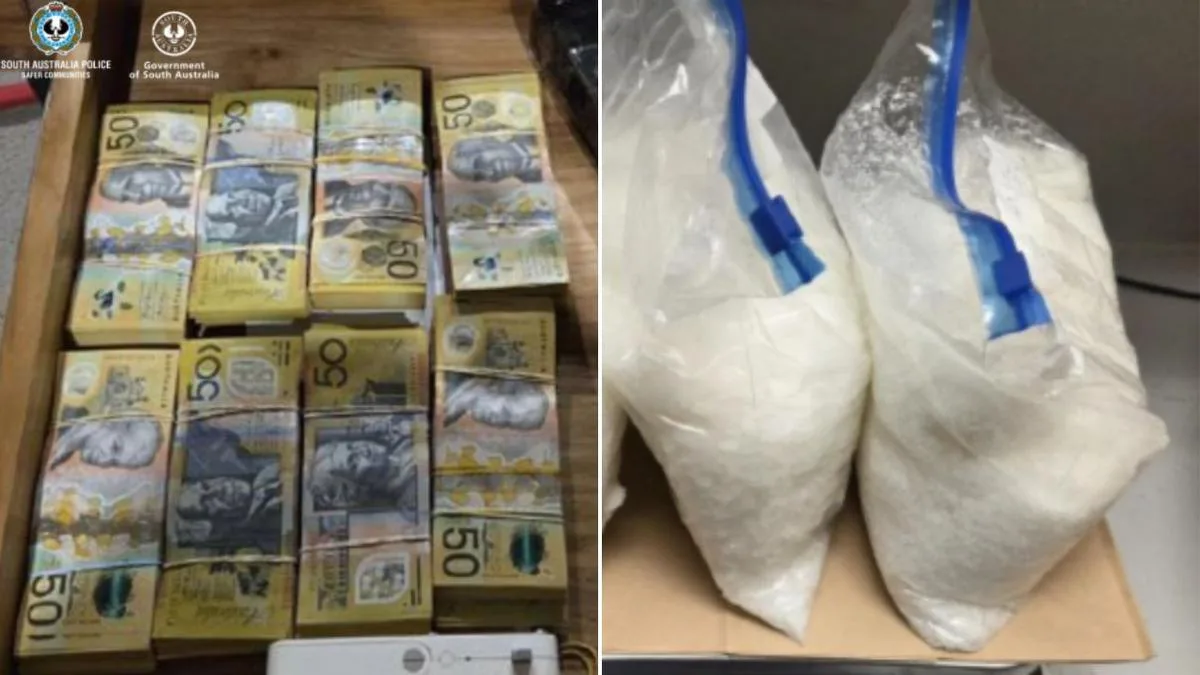 Police allege children were living among guns, cash and illicit drugs in Adelaide