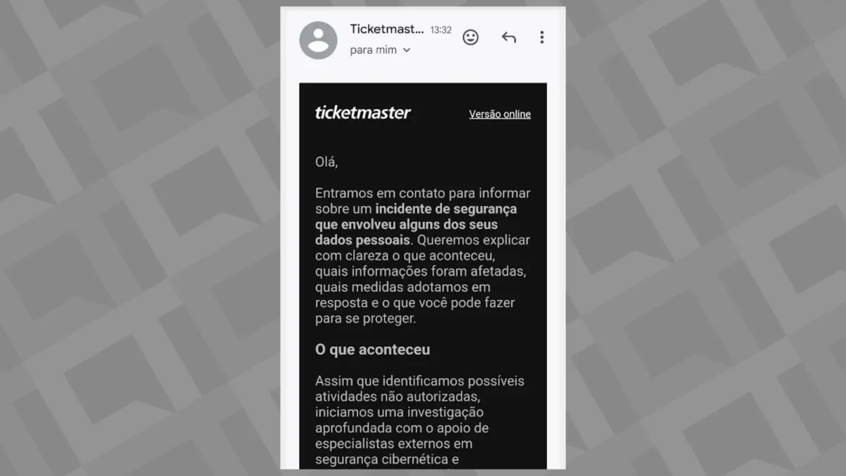Vazamento expõe dados de contas da Ticketmaster no Brasil