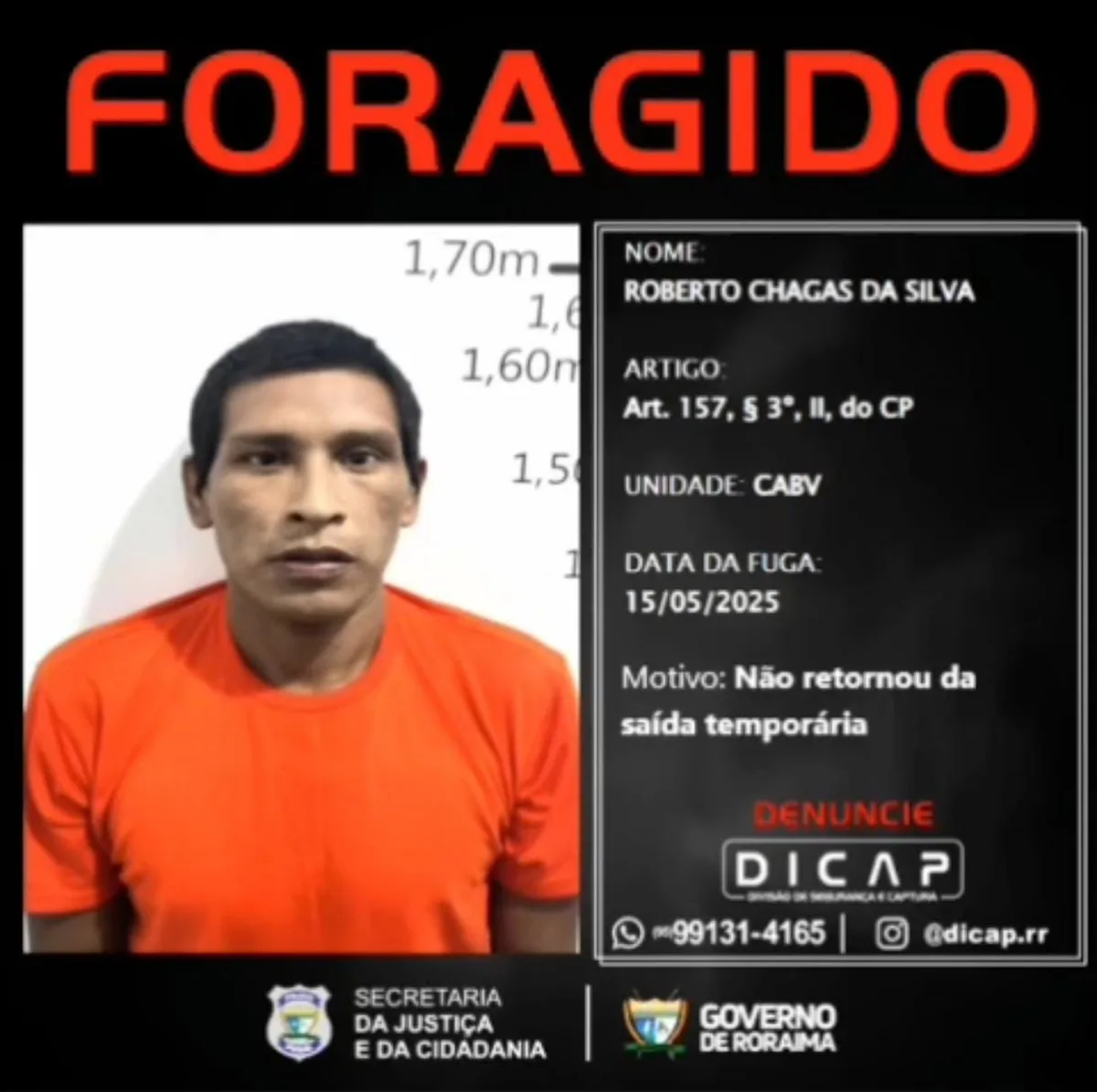 Foragido da PAMC por latrocínio é recapturado em comunidade indígena no Bonfim