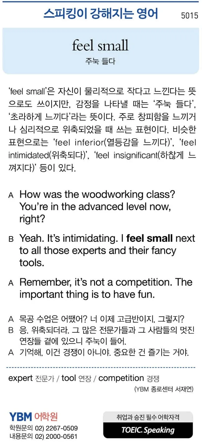 [스피킹이 강해지는 영어] feel small