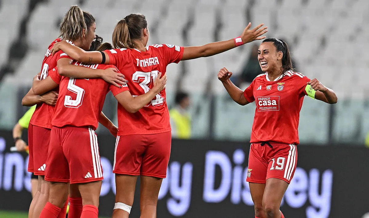 Benfica estreia-se na Champions feminina com triunfo por 2-1 na visita à Juventus