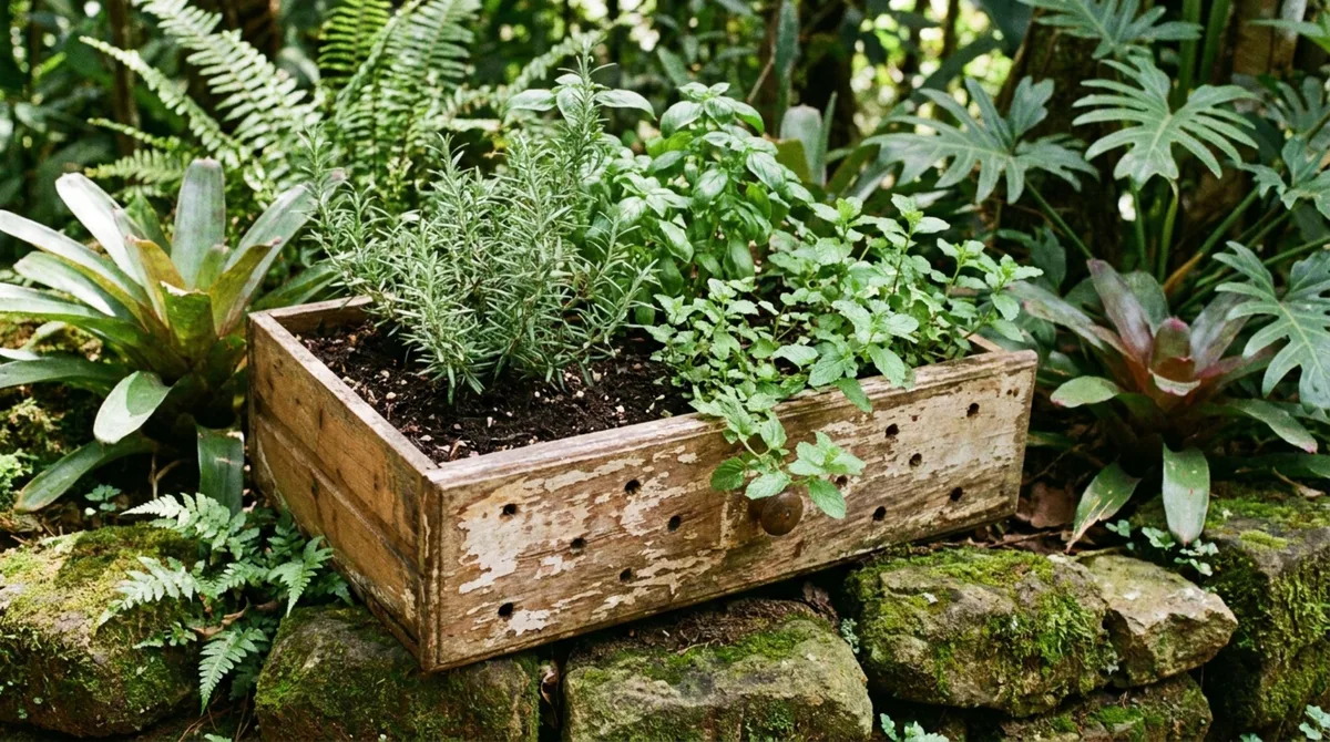Como transformei gavetas antigas em uma horta em níveis com cara de jardim assinado por paisagista