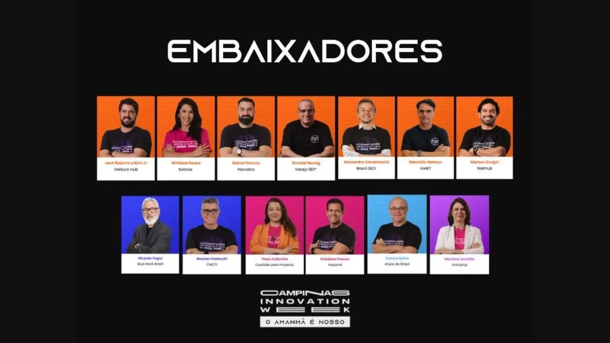 Conheça os embaixadores das cinco trilhas do Campinas Innovation Week 2026