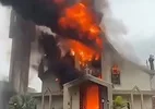 Incêndio atinge igreja matriz de Treze de Maio, em Santa Catarina