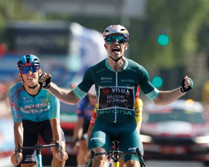 ‘What are we doing?’: Brennan’s anger at racing in 44C heat as Van Aert wins shortened stage