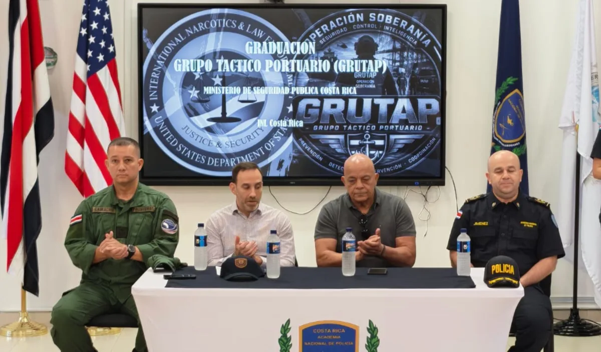 Costa Rica crea grupo policial especializado para reforzar lucha antidrogas en sus puertos