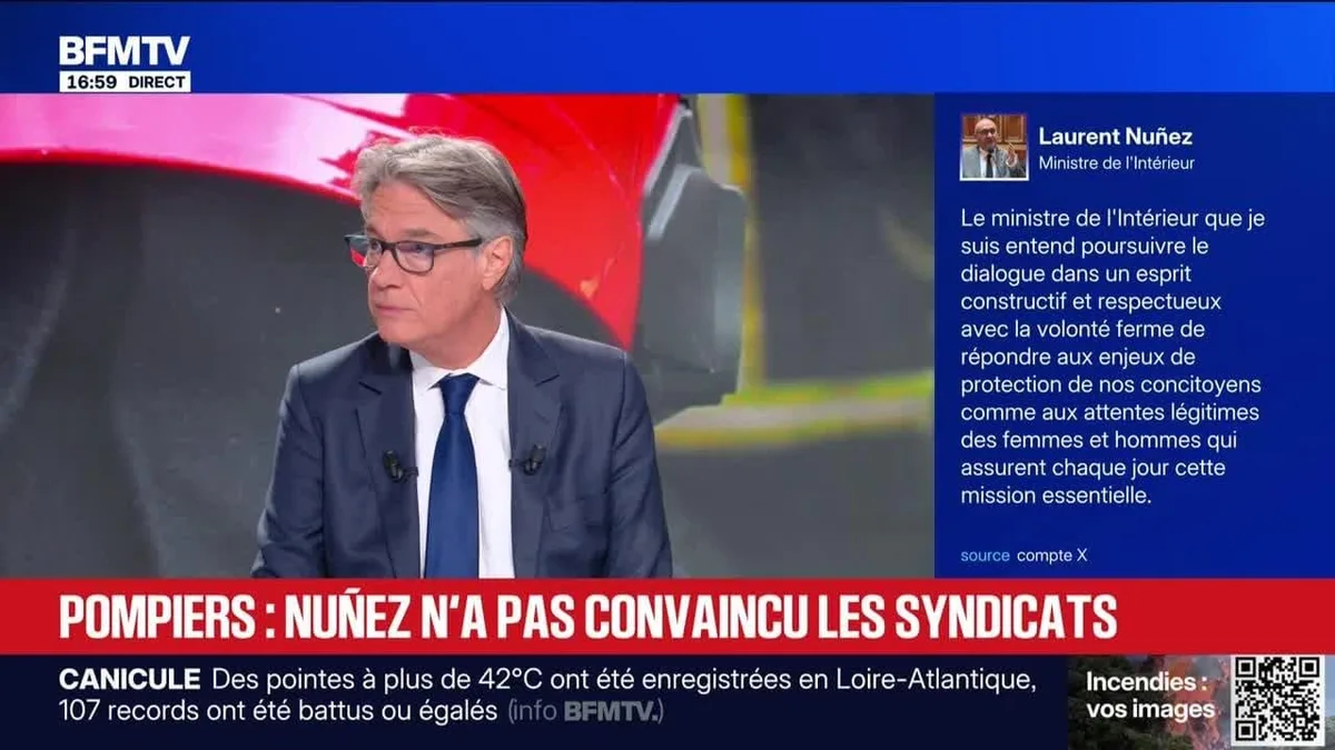 Marschall Truchot : Pompiers, Nuñez n’a pas convaincu les syndicats - 13/08
