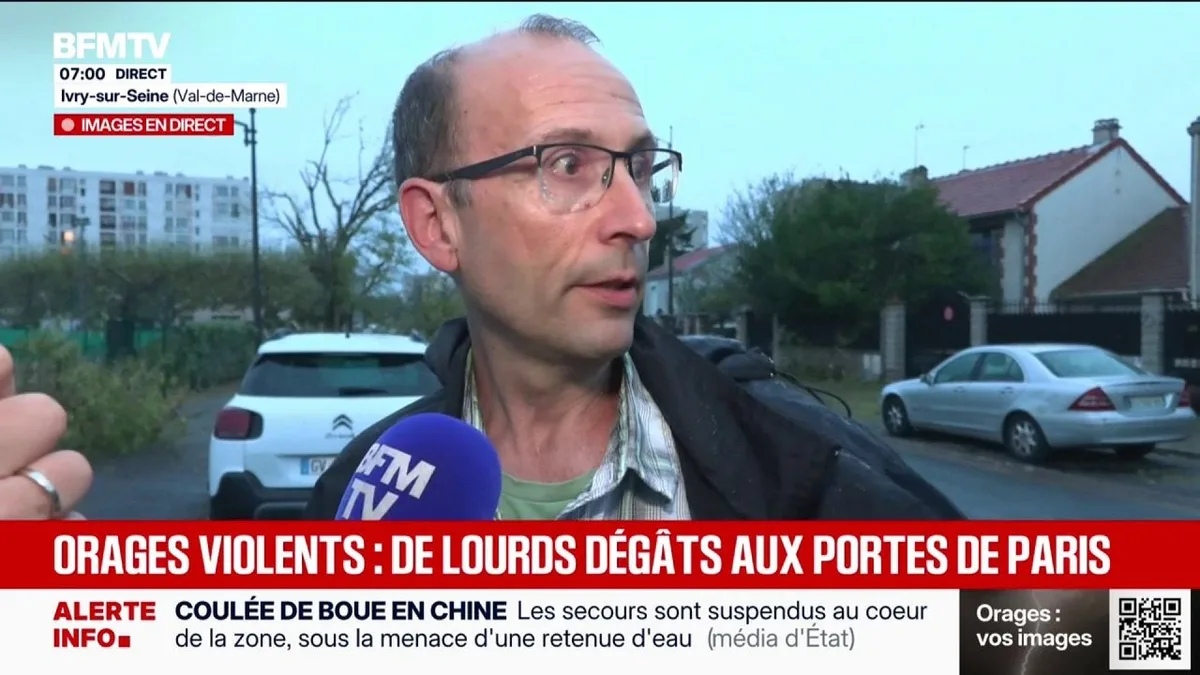 Orages: "Le quartier a été ravagé", déplore cet habitant d'Ivry-sur-Seine