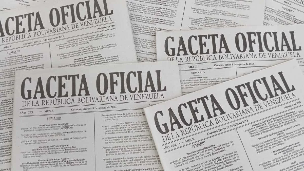 Gaceta Oficial N° 43.439: Sumario