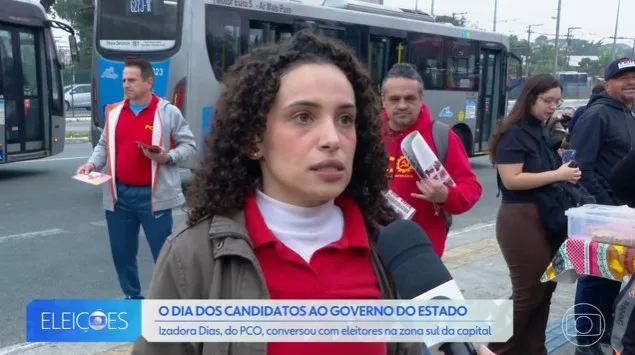 Izadora Dias, candidata ao governo de SP pelo PCO, defende redução da jornada de trabalho e reestatização de serviços públicos