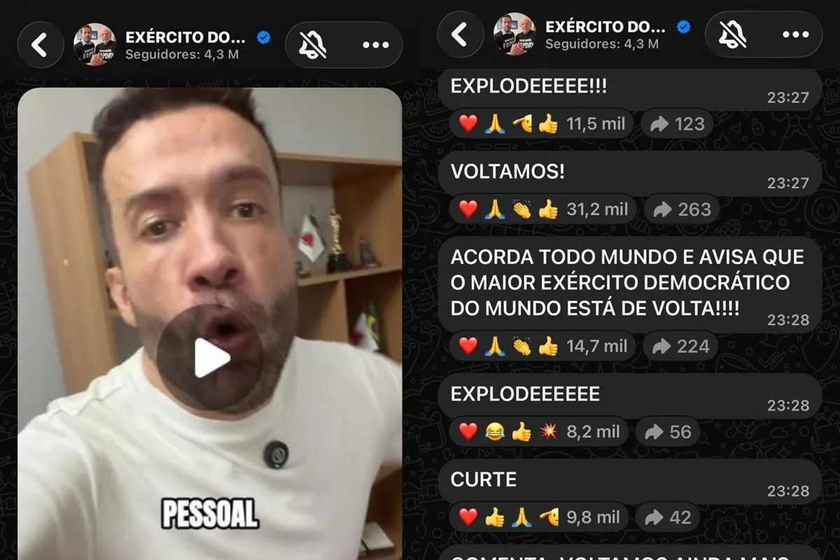 "Voltamos", celebra Janones após volta do canal "Exército do Lula"
