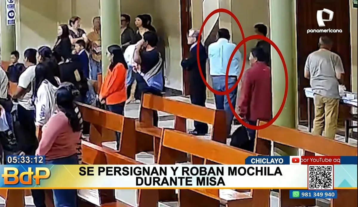 Delincuentes ingresan a misa en Chiclayo y roban a feligrés: se llevaron S/700, tarjetas y documentos