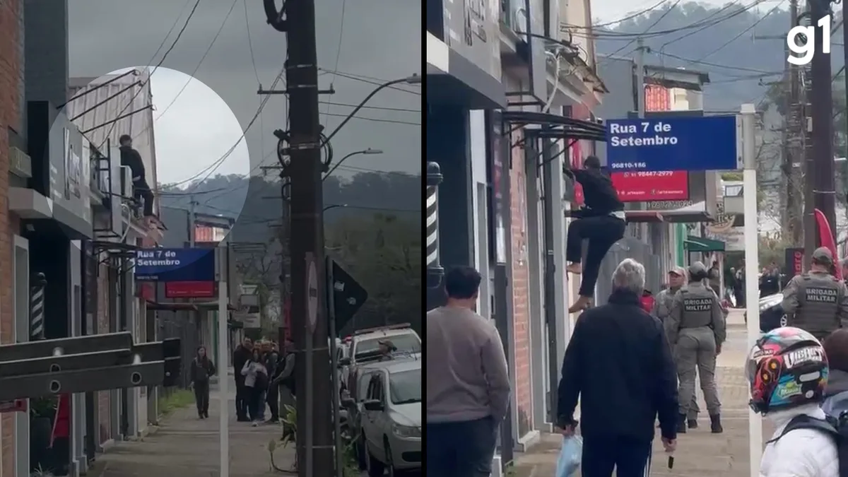 Homem foragido por romper tornozeleira é localizado em telhado após tentar fugir com bicicleta furtada; VÍDEO