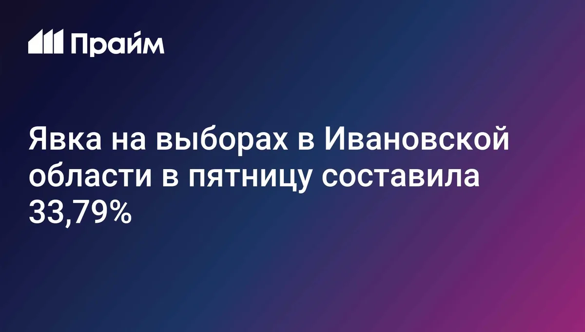 Явка на выборах в Ивановской области в пятницу составила 33,79%