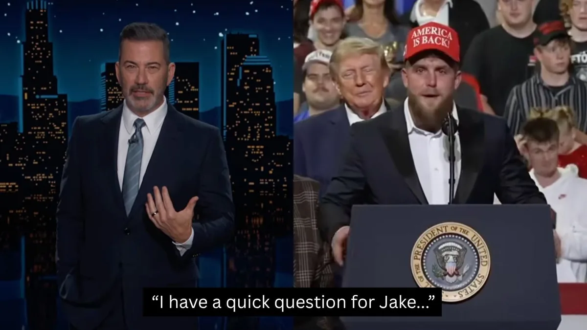 Jimmy Kimmel brutally roasts Jake Pauls speech at Trumps rally