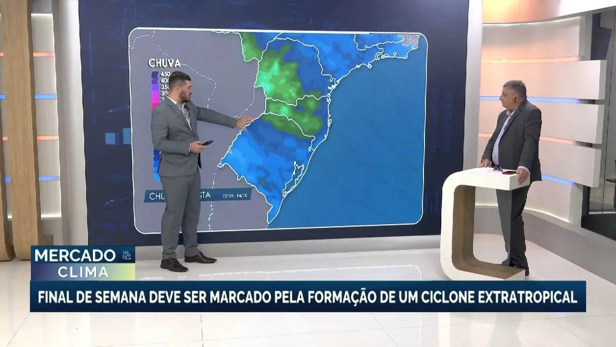 Ciclone extratropical deve causar chuvas intensas no sul do Brasil
