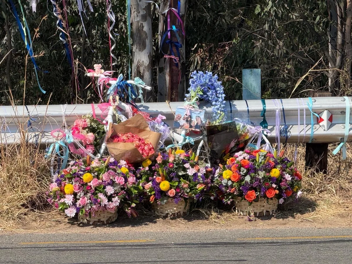 Tears, ribbons and a ghost bike for cyclist tragically killed