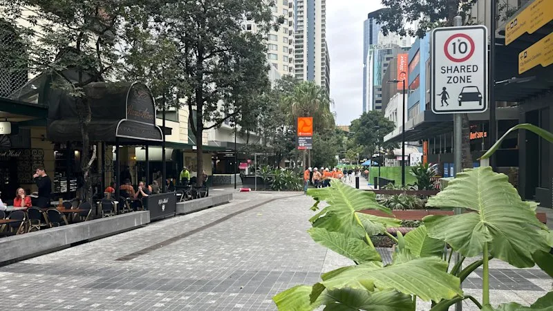 A new leafy pedestrian boulevard has opened in the heart of Brisbane