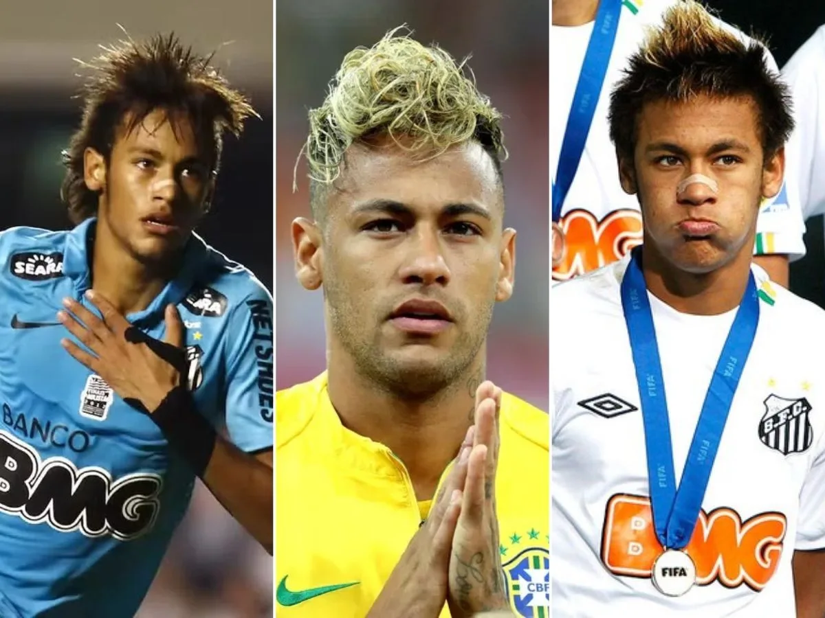 Com novo visual, Neymar Jr. já teve moicano, platinado e tranças: relembre os penteados do craque