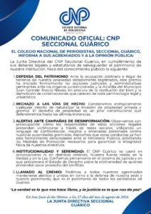Colegio Nacional de Periodistas anunció acciones judiciales ante ocupación de un terreno de su propiedad en Guárico(+Comunicado)