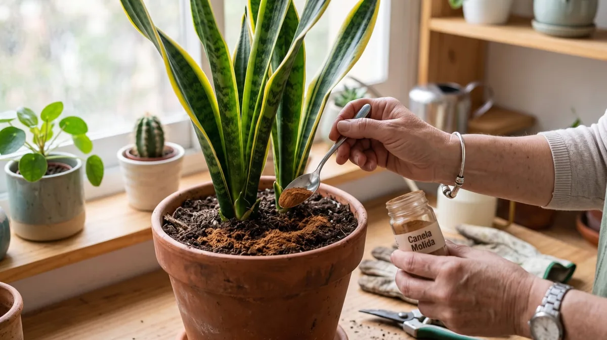 Poner canela en polvo en la lengua de suegra: para qué sirve y por que muchos jardineros lo recomiendan