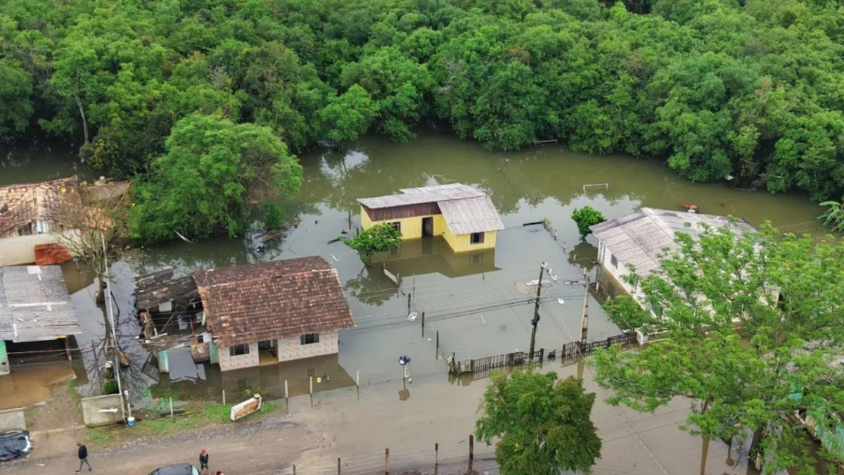 Cidade tem 81 pessoas em abrigos após rio ultrapassar 8 metros e continuar subindo 2,2 centímetros por hora em SC