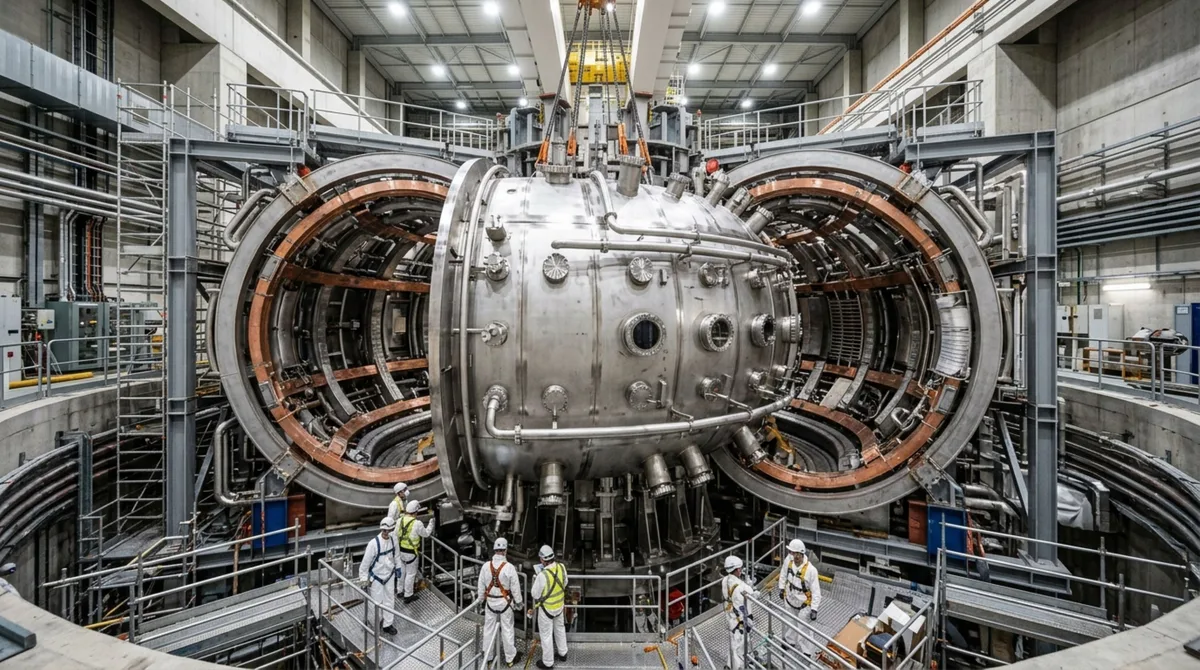 A máquina experimental construída na França usará campos magnéticos gigantes para confinar plasma em condições extremas de fusão nuclear