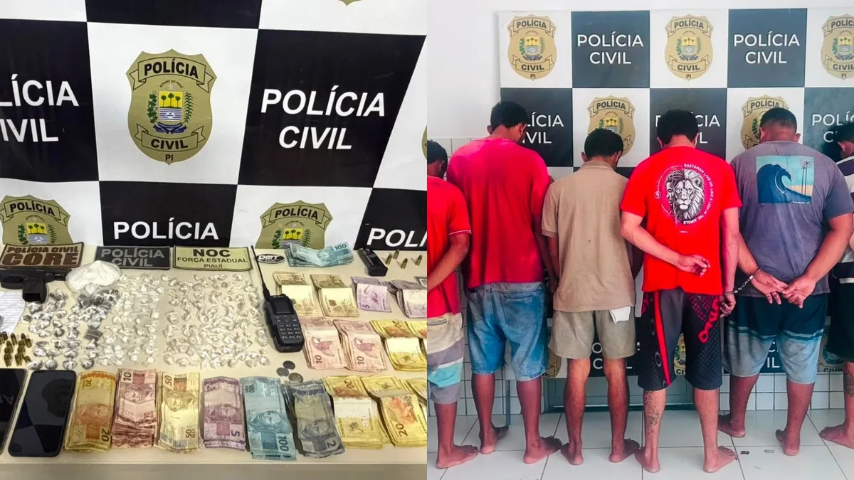 Grupo suspeito de integrar esquema de tráfico de drogas é preso, e R$ 6 mil são apreendidos no Norte do PI