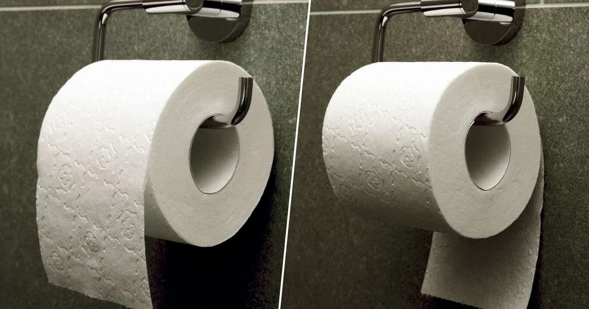 Para frente ou para trás? O desenho original do inventor mostra que você pode estar usando o papel higiênico errado
