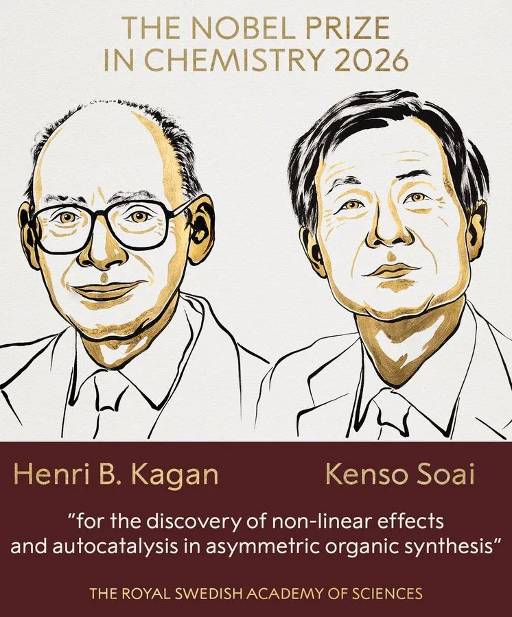 Henri Kagan y Kenso Soai, Premio Nobel de Química 2026 por sus descubrimientos en la síntesis orgánica asimétrica