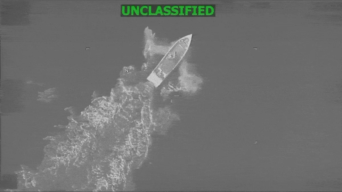 Watch: US military's 'lethal kinetic strike' destroys drug boat in Caribbean; 4 killed