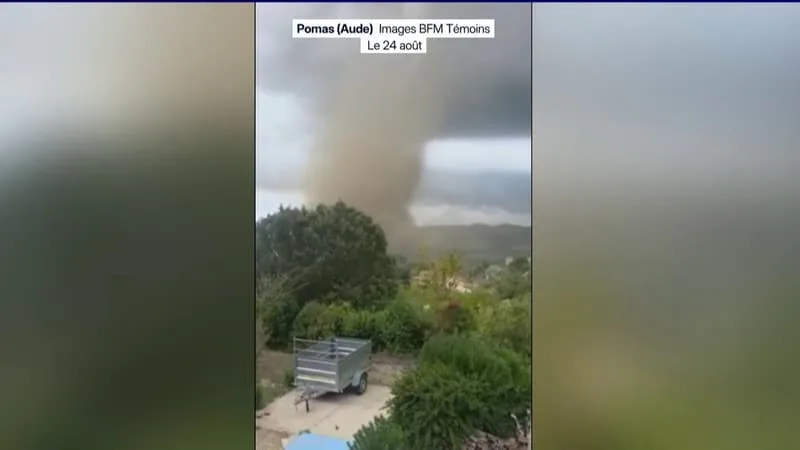 "Plusieurs habitations ont été endommagées": les images de l'impressionnante tornade qui a balayé l'Aude