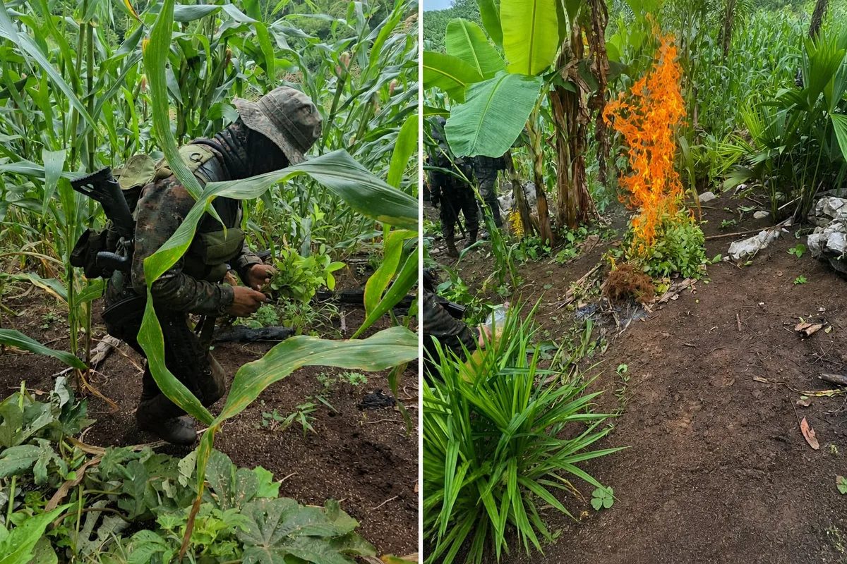 Las fuerzas de seguridad de Guatemala erradican casi 100,000 arbustos de coca en dos departamentos