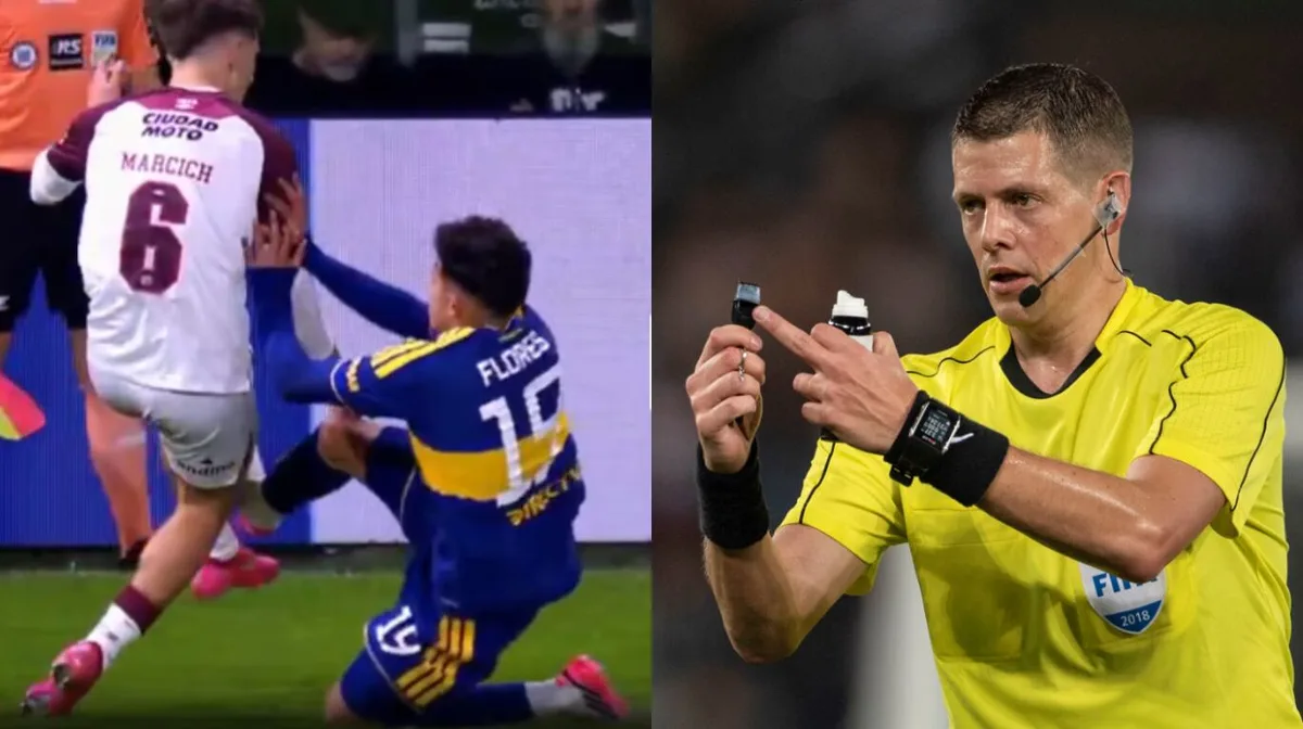 El encargado del VAR en el partido entre Boca y Lanús explicó por qué no lo llamó al árbitro en la dura falta de Leonel Flores