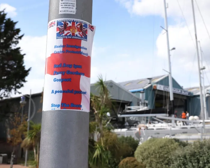 ‘It sent a message’: anti-migrant feeling pervades Hampshire town where hundreds protested