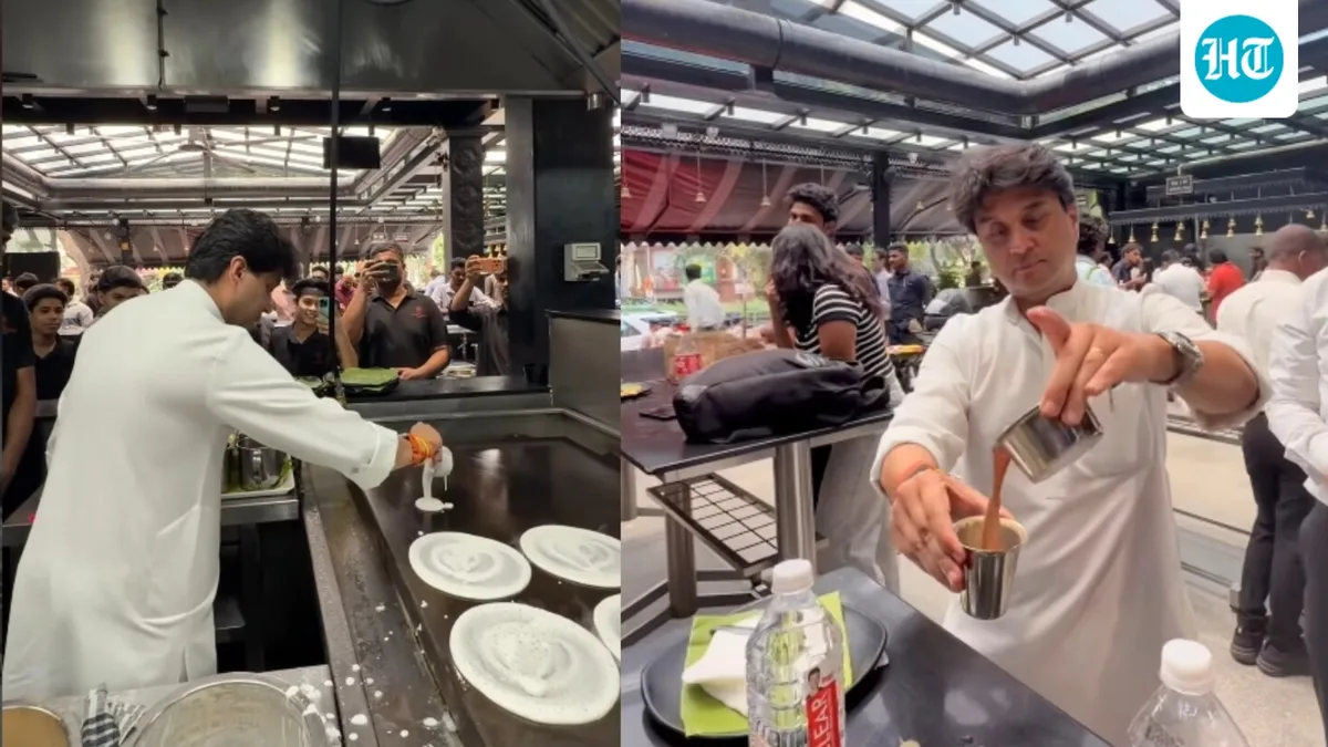 Jyotiraditya Scindia dorns chef's role, makes ‘hot dosas, filter coffee’ at Rameshwaram Cafe in Bengaluru