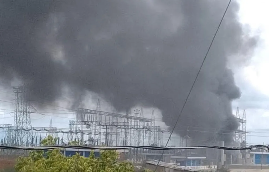 Incendio afecta la subestación eléctrica El Manzano en Barquisimeto